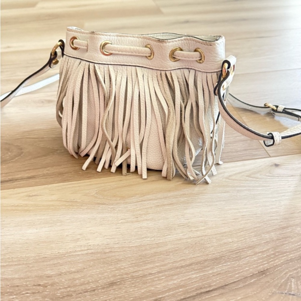 Rebecca Minkoff Fringed White Crossbody Bag